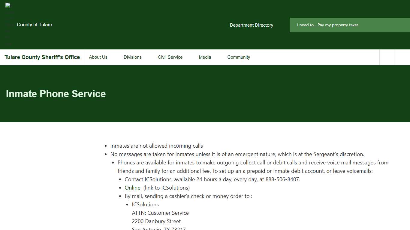 Inmate Phone Service Tulare